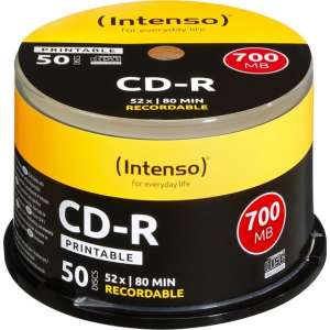 CD-R Intenso 700MB 50pcs Cakebox "printable inkjet" 52x