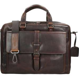 Leonhard Heyden Roma laptoptas 2-vaks met voorvak 13 inch - Bruin