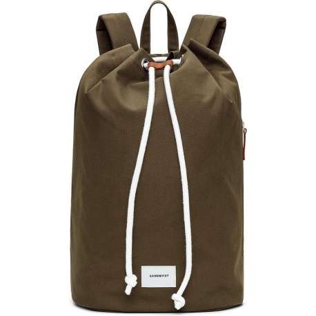 Sandqvist Evert Rugzak Olive katoen canvas - Groen - 18 liter