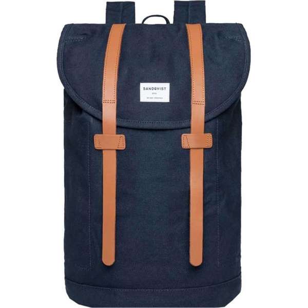 Sandqvist Rugzak Stig Large Navy SQA1050 Eco Canvas - Blauw 20 Lt