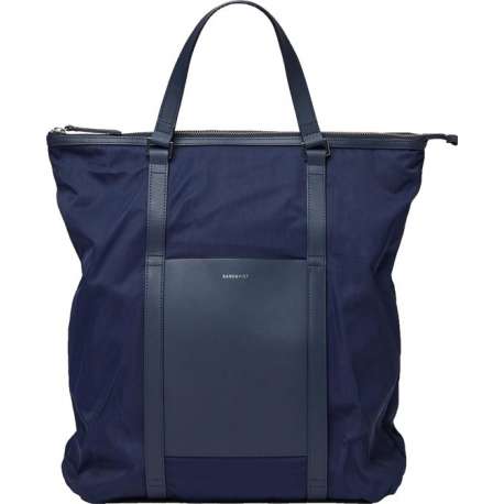 Sandqvist Marta Navy met Navy Leer SQA1659 Rugzak en Tote Bag blauw, duurzaam