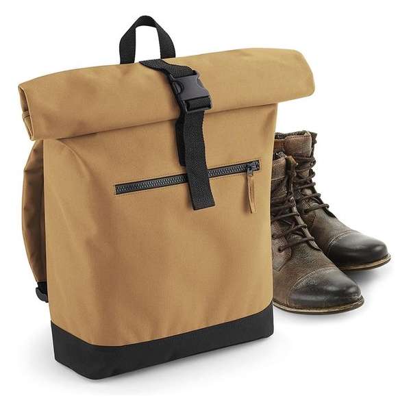 Senvi Stoere Laptoptas/Backpack - Kleur Camel/Zwart - 12 Liter