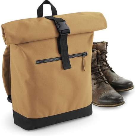 Senvi Stoere Laptoptas/Backpack - Kleur Camel/Zwart - 12 Liter