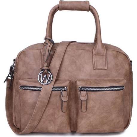 Wimona Alessia Two 1107 Schoudertas / Laptoptas - 15,4 inch - Taupe