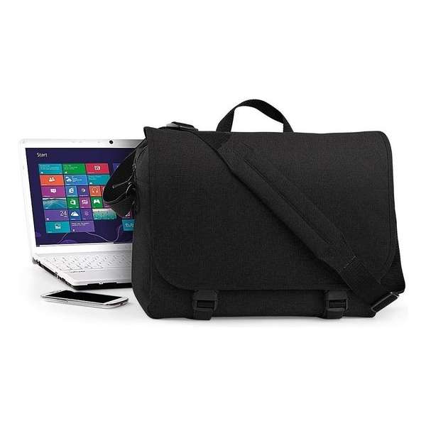 Senvi - 2 Kleurige Laptop Schoudertas - Kleur Zwart