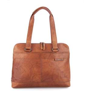 Spikes & Sparrow Laptoptas Bronco Leer - cognac