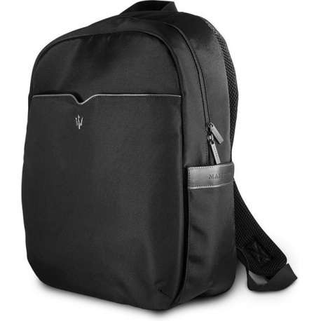 Maserati Slim Backpack Black/Silver - Rugzak Laptoptas