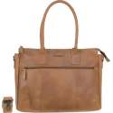 DSTRCT Riverside Leren Business Schoudertas - 15,6 inch laptoptas - Sleutelhanger - Cognac