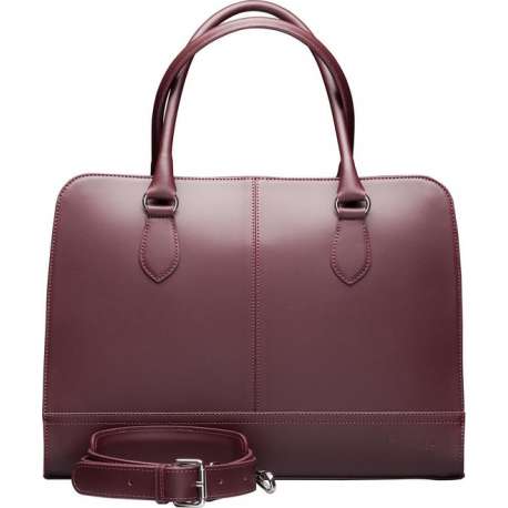 Su.B Laptoptas 13 inch - Dames Handtassen - Dames Schoudertas met Laptopvak - Leren Aktetassen - Bordeaux Rood