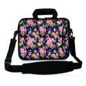 Sleevy 15,6 laptoptas oranje/roze bloemetjes