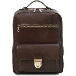 Tuscany Leather leren laptop rugzak Kyoto - Donkerbruin - TL141859