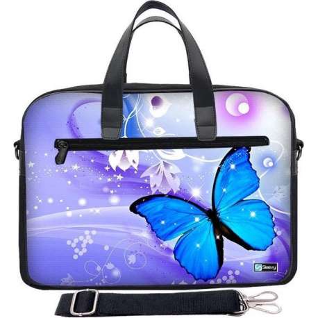 Laptoptas 15,6 inch / schoudertas blauwe vlinder - Sleevy - laptoptas - schooltas