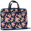 Laptoptas 15,6 / schoudertas oranje/roze bloemetjes - Sleevy - laptoptas - schooltas