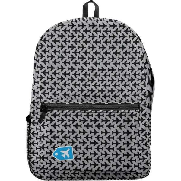 Vliegtuigen patroon - Rugzak / Backpack / Schooltas - Zwart - Voor Op Reis/Reizen/Vakantie/School