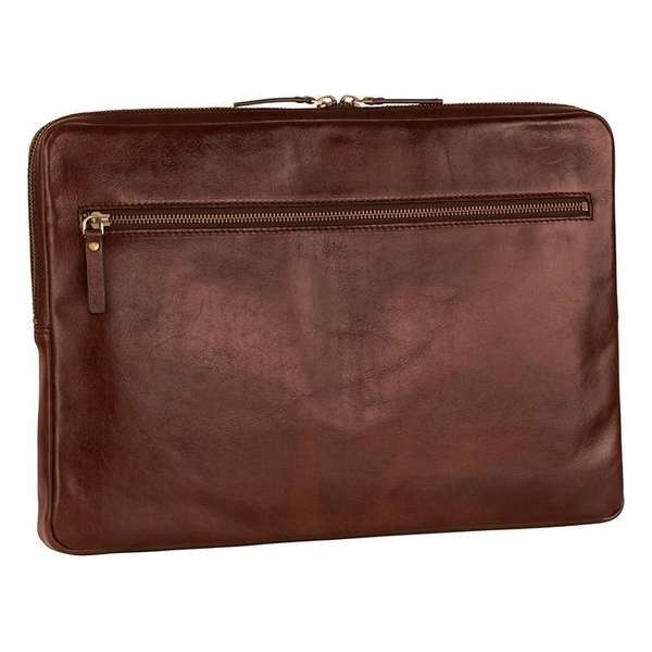 Leonhard Heyden Cambridge laptop sleeve M 15 inch - Roodbruin