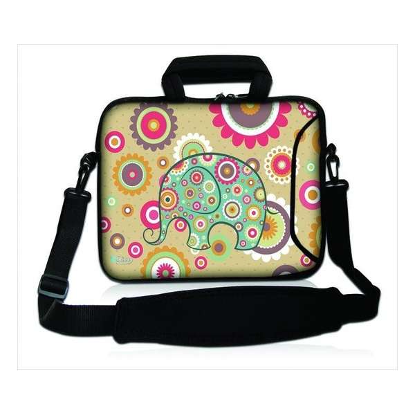 Sleevy 15,6 laptoptas artistiek olifanten design