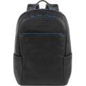 Piquadro Blue Square Small Size Computer Backpack with iPad 10.5" black