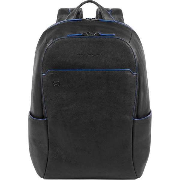 Piquadro Blue Square Small Size Computer Backpack with iPad 10.5" black