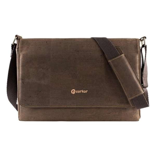 Corkor CK148C Vegan Messenger Dark Brown