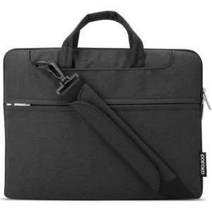 POFOKO 11.6 inch laptoptas met schouderband - Zwart