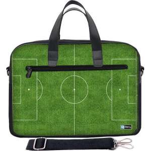 Laptoptas 17,3 inch / schoudertas voetbalveld - Sleevy - laptoptas - schooltas