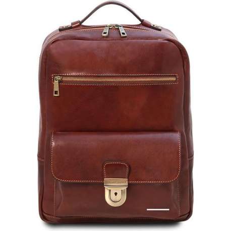 Tuscany Leather leren laptop rugzak Kyoto - Bruin - TL141859