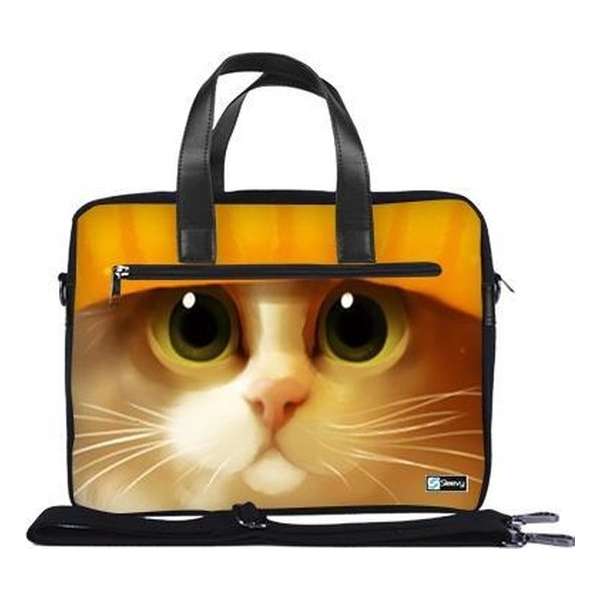 Laptoptas 15,6 / schoudertas schattig katje - Sleevy - laptoptas - schooltas