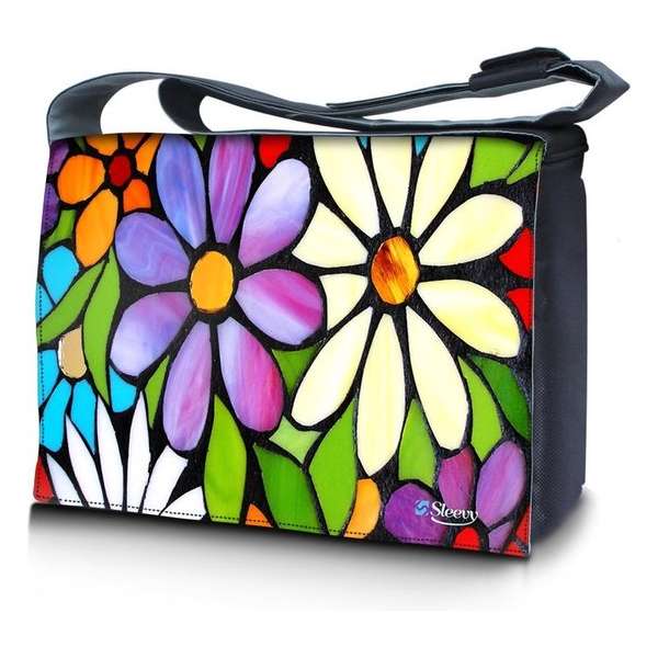 Sleevy 17,3 laptoptas bloemen