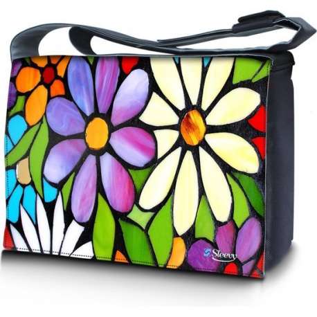 Sleevy 17,3 laptoptas bloemen