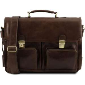 Tuscany Leather 1st Class Heren Aktetas Donkerbruin