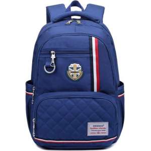 Britse stijl student rugzak/rugtas blauw