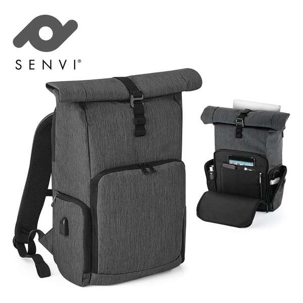 Senvi Charge Business Roll-Top Rugzak - Kleur Grijs - 22 Liter