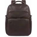 Piquadro Black Square Computer iPad Backpack RFID Dark Brown