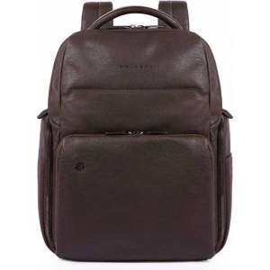 Piquadro Black Square Computer iPad Backpack RFID Dark Brown