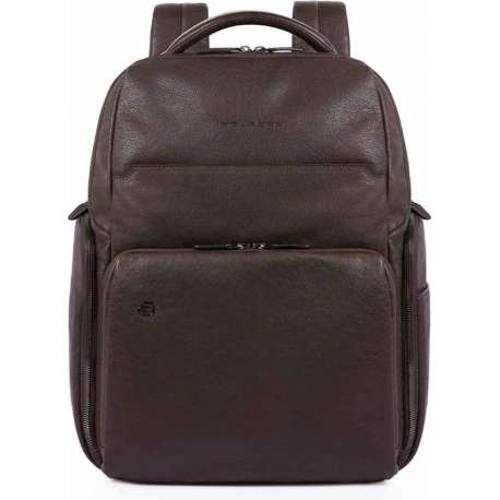 Piquadro Black Square Computer iPad Backpack RFID Dark Brown