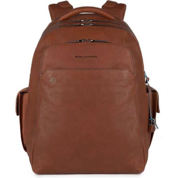 Piquadro Black Square Laptop Backpack 15'' Tobacco