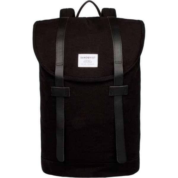 Sandqvist Rugzak Stig Black SQA1353 Eco Canvas - Zwart 14 Lt