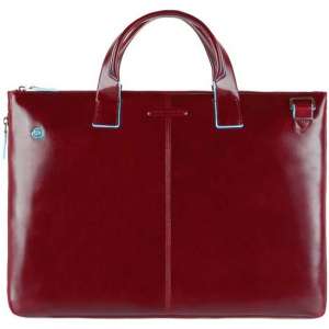 Piquadro Blue Square Expandable Slim Unisex Schoudertas Rood