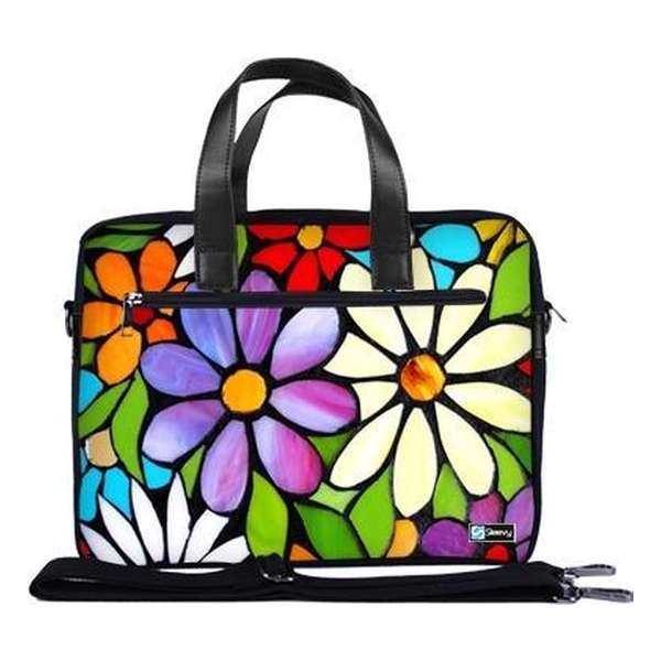 Laptoptas 13,3 / schoudertas bloemen - Sleevy - laptoptas - schooltas