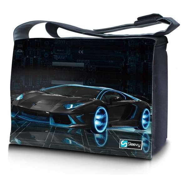 Messengertas / laptoptas 17,3 inch sportauto - Sleevy - laptoptas - schooltas