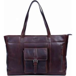 Sparwell Tas - Kreative Katherine - Leren Shopper 15.5 Inch - Donker Bruin