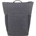 Salzen Sleek Line Leather Plain Backpack Slate Grey