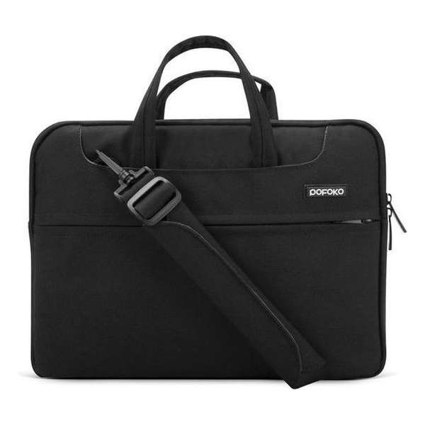 POFOKO 15.4 inch laptoptas met schouderband - Zwart