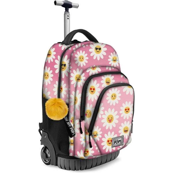 Oh My Pop - Happy - Trolley Rugzak - Roze - Hoogte 53cm