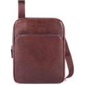 Piquadro Blue Square iPad 10.5"/iPad 9.7" Crossbody Bag dark brown