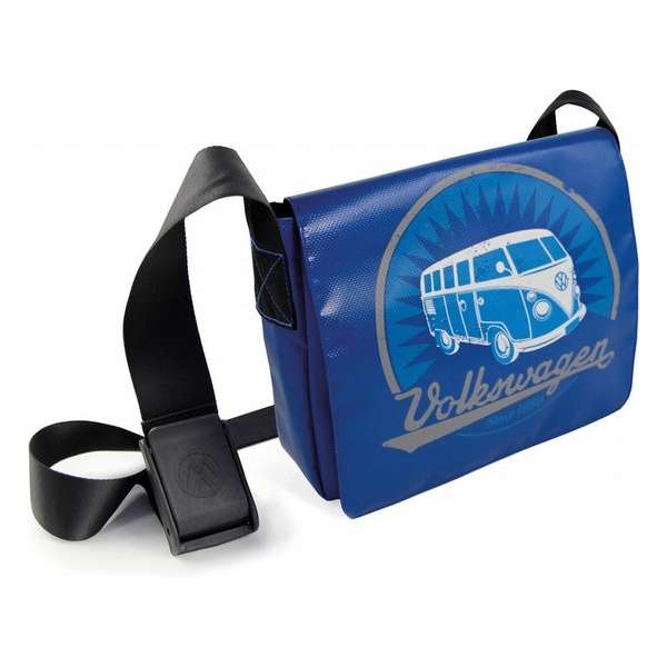 VW T1 Bus Tablet-PC Tas - Vintage Logo/blauw