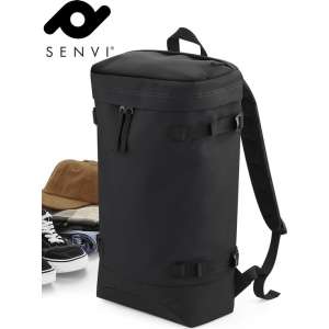 Senvi Urban Backpack - Rugzak Kleur Zwart (Retro Stijl)