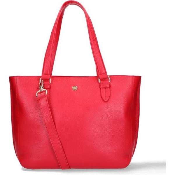 FMME Laptoptas Grain Leer - rood