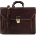 Tuscany Leather 1st Class Heren Aktetas Donkerbruin