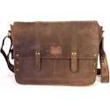 Hunters leren Laptoptas buffelleer bruin